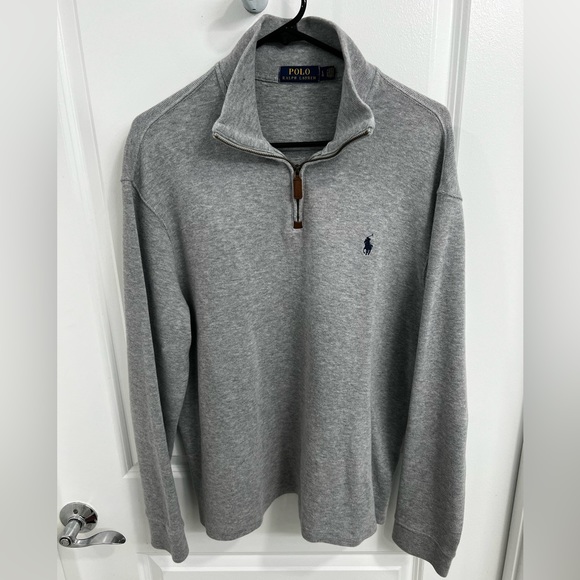 Polo Ralph Lauren Gray Quarter Zip Sweater - Picture 2 of 3